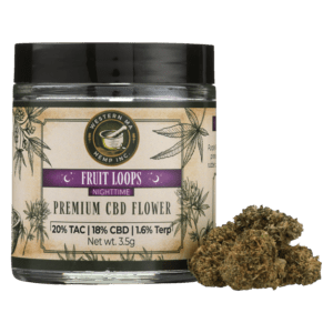 A non-intoxicating exotic hemp flower with Diesel lineage, our Fruit Loops Flower exudes aromas of berry, detergent, and fuel that's best smoked when you're looking to relax.